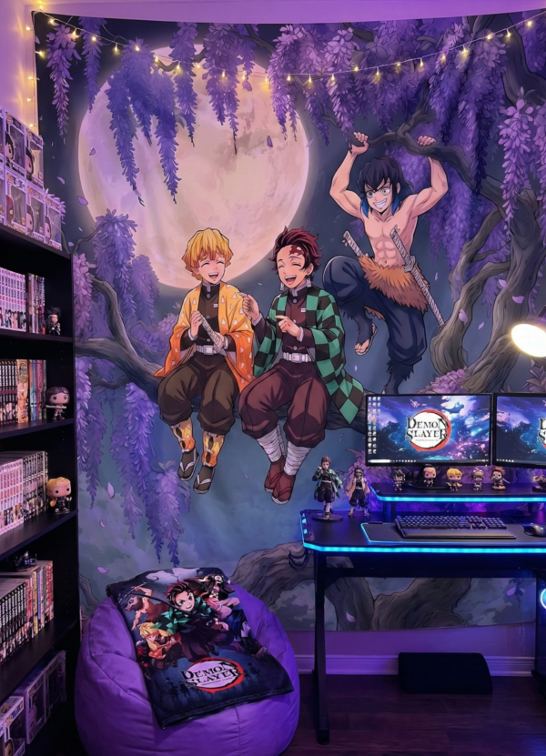 Demon Slayer Trio Tapestry featuring Tanjiro Nezuko Zenitsu