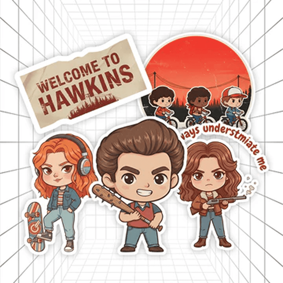 Welcome to Hawkins _ Stranger Things #01 _ Stickerized _ 5 Stickers (1)
